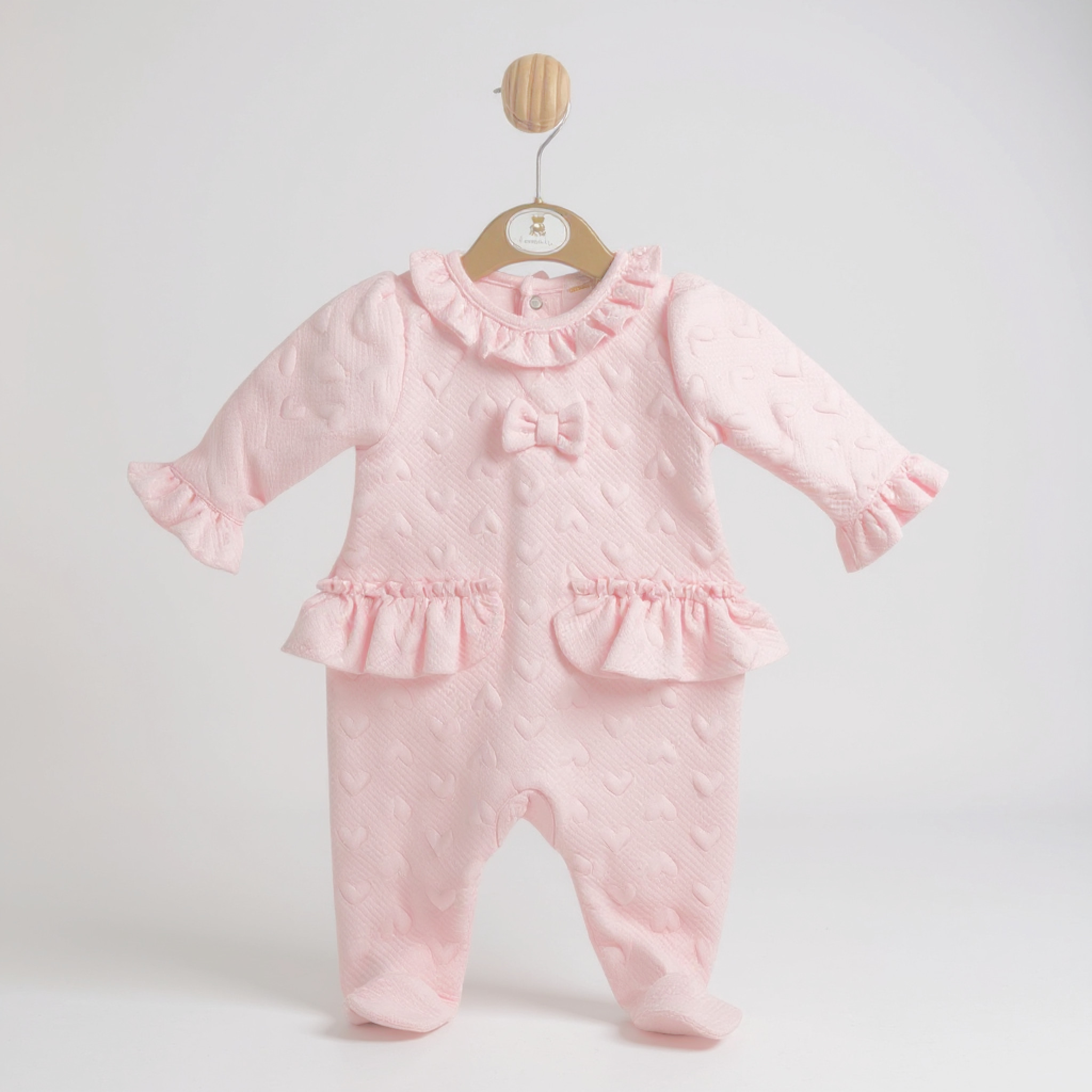 Mintini MB6136 1m = 5056590138796, 3m = 5056590138802, 6m = 5056590138819 MB6136P "Heart, Bow and Frills" All in One (1-6 months)