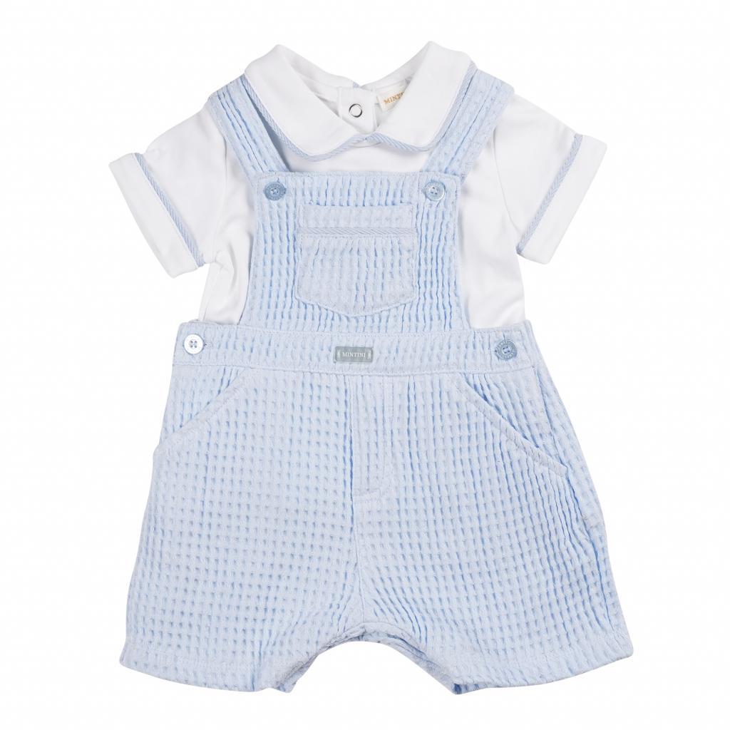 Mintini MB6295  MB6295 Waffle Short Dungaree Set (3-9 months)