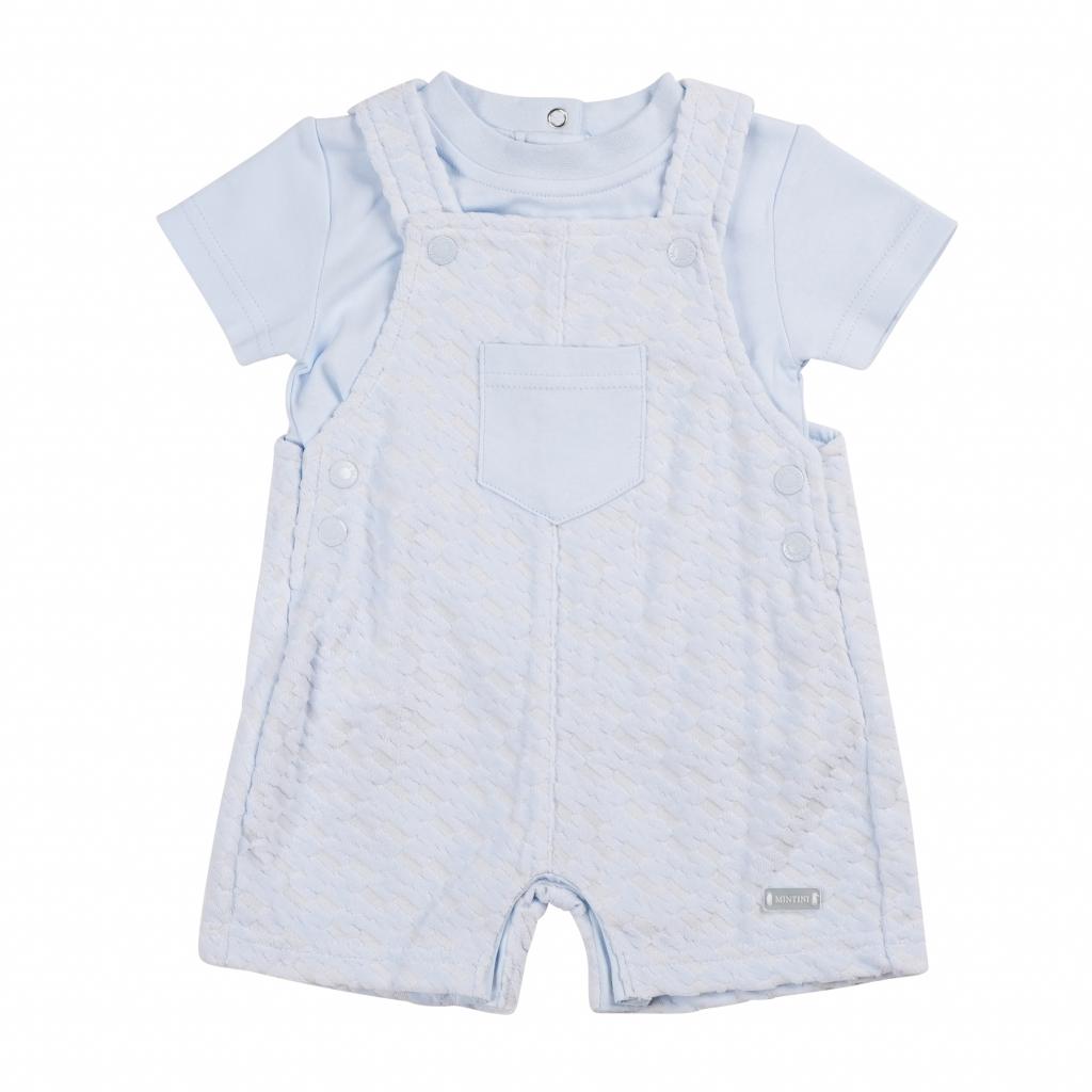 Mintini MB6300A  MMB6300A Jacquard Dungaree Set (12-24 months)