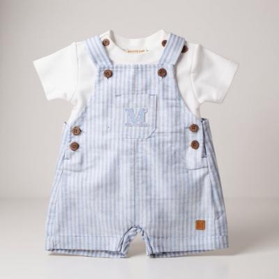 Mintini MB6313A 5056590143929 MB6313S Mintini Logo Short Dungaree Set (3-9 months)