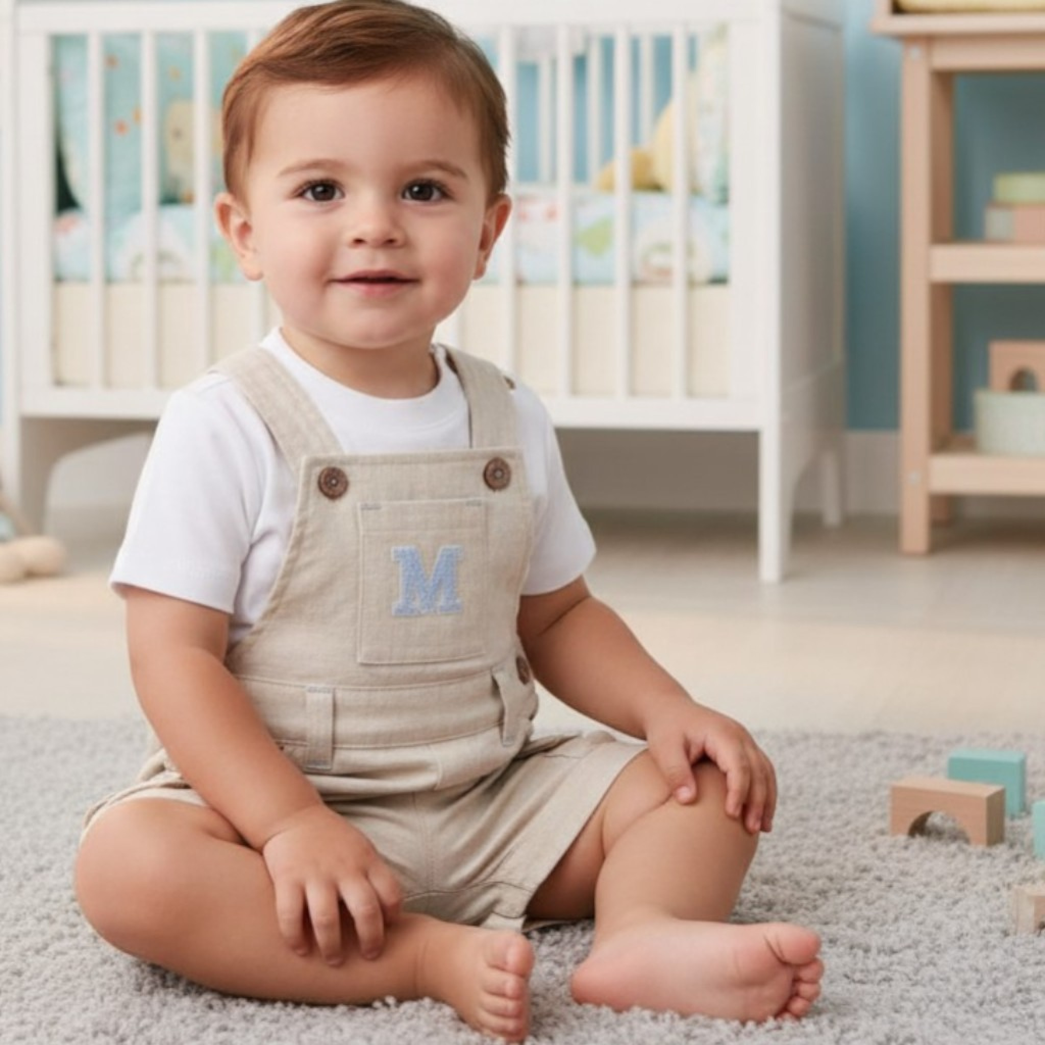 Mintini MB6314D * MB6314D Mintini Logo Short Dungaree Set (12-24 months)