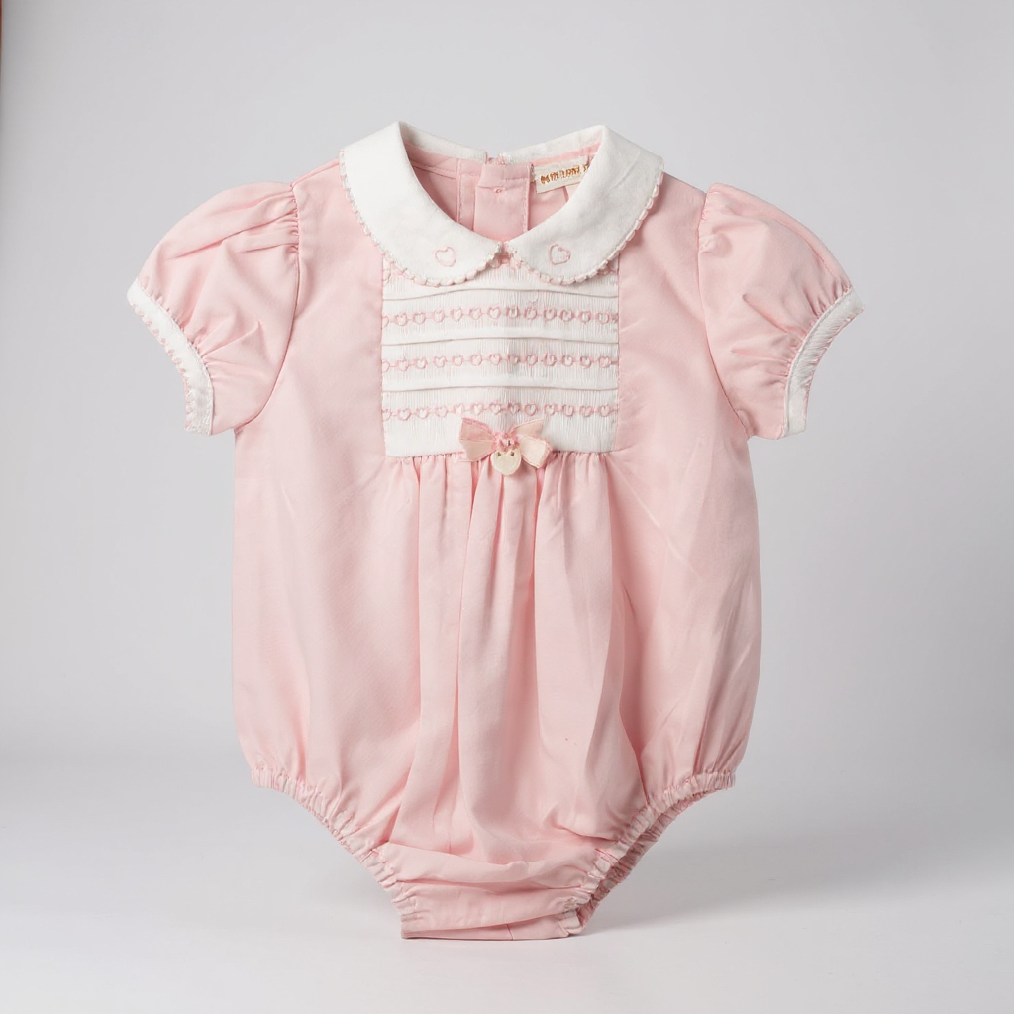 Mintini MB6334  MB6334P Heart Smocked Romper (1-9 months)