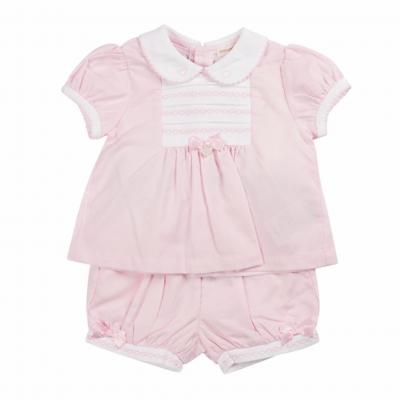 Mintini MB6336A  MB6336-A Smocked Hearts Bloomer Set ( 12-24 months)