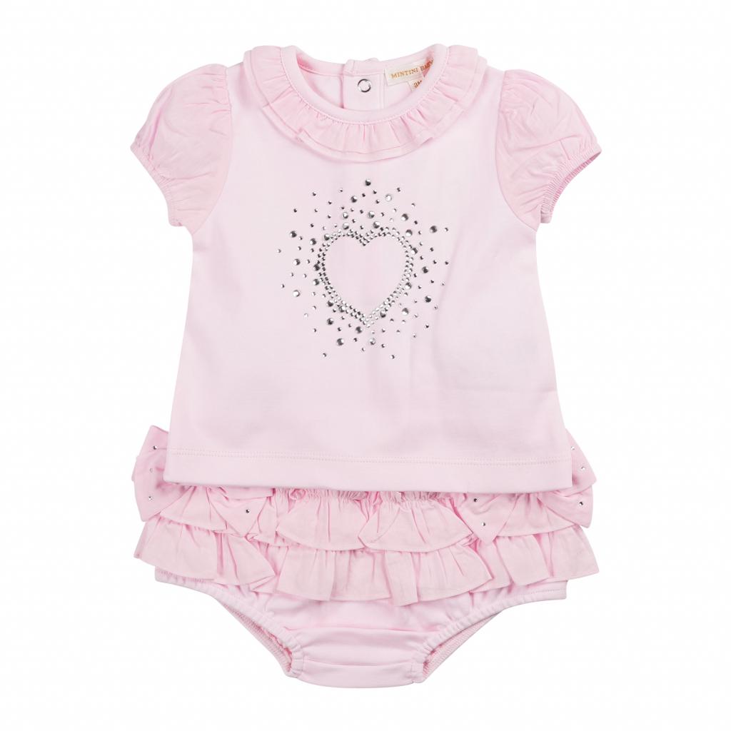 Mintini MB6395 5056590147217 MB6395 Sparkle Heart Top and Bloomers Set (3-9 months)