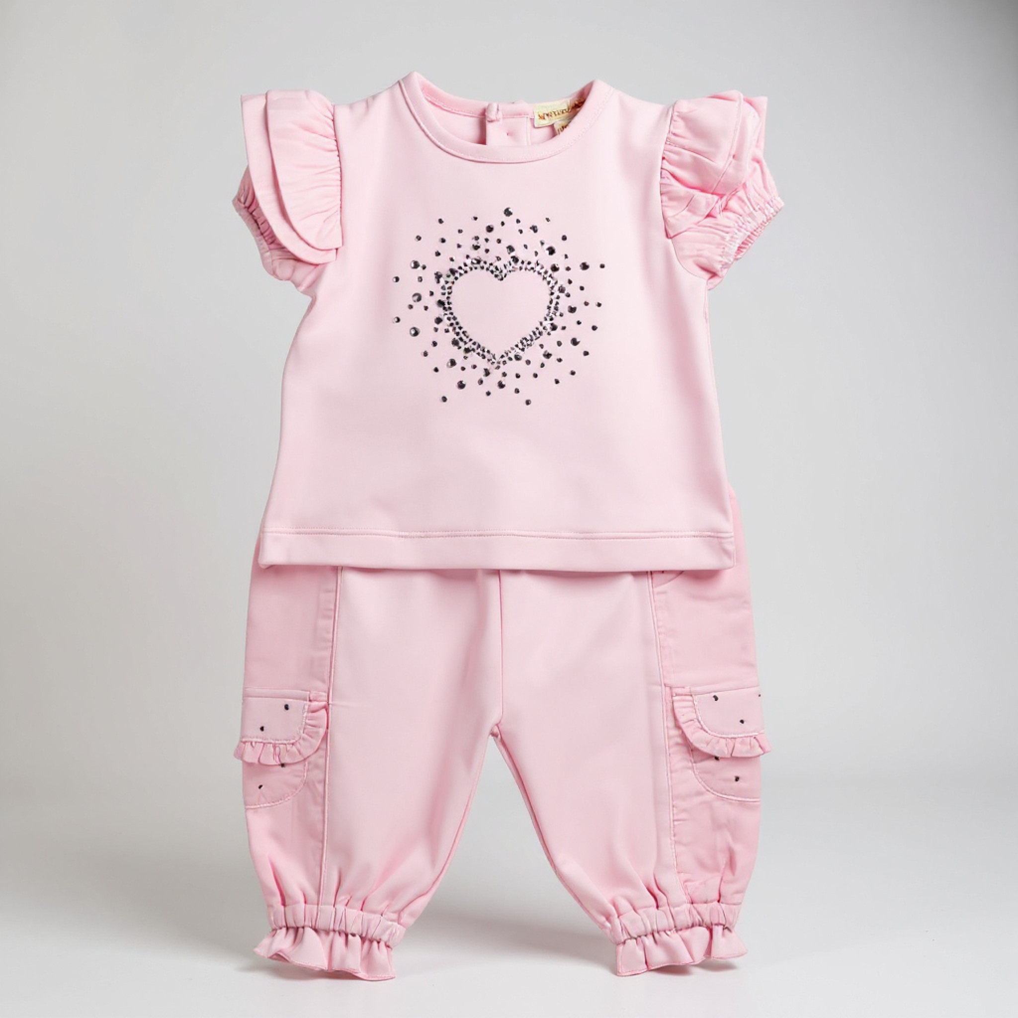 Mintini MB6399A 505659014722 MB6399-A Sparkle Heart Top and Trousers Set (12-24 months)