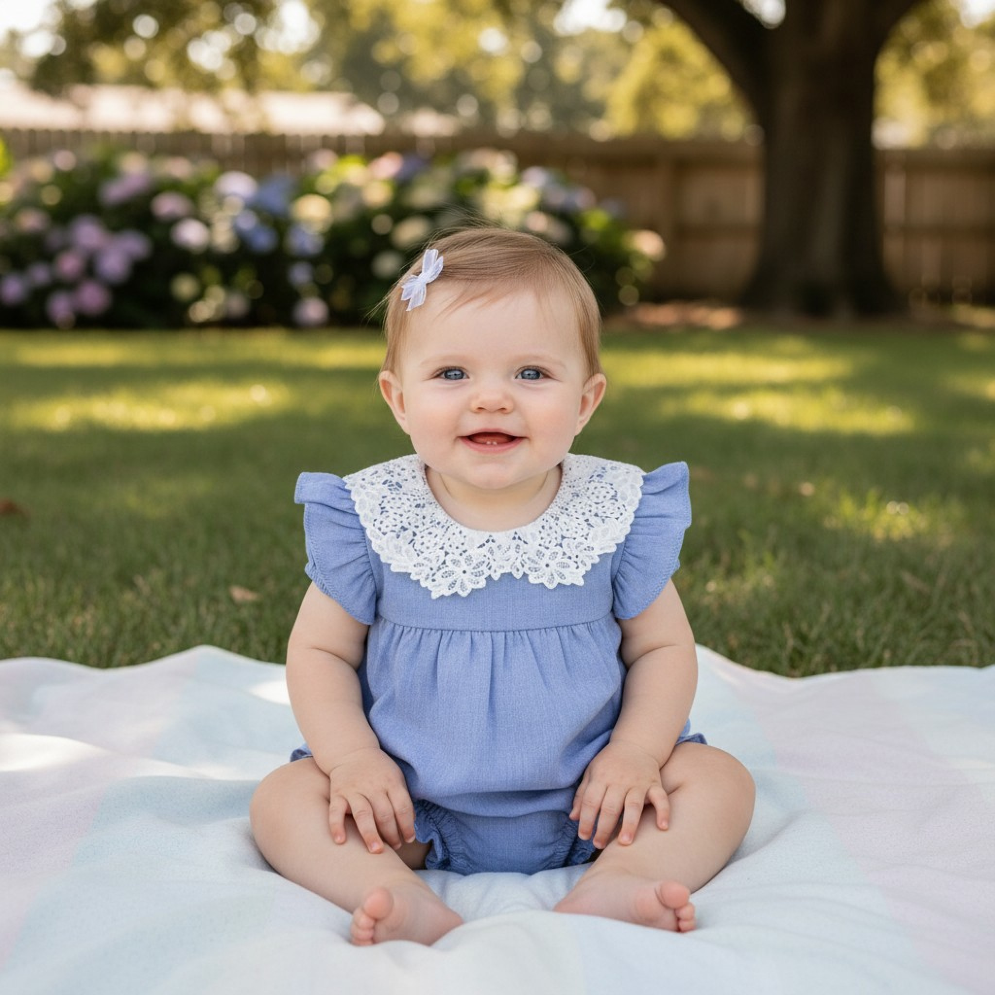 Mintini MB6431  MB6431 Lace All in One Romper (1-6 months)