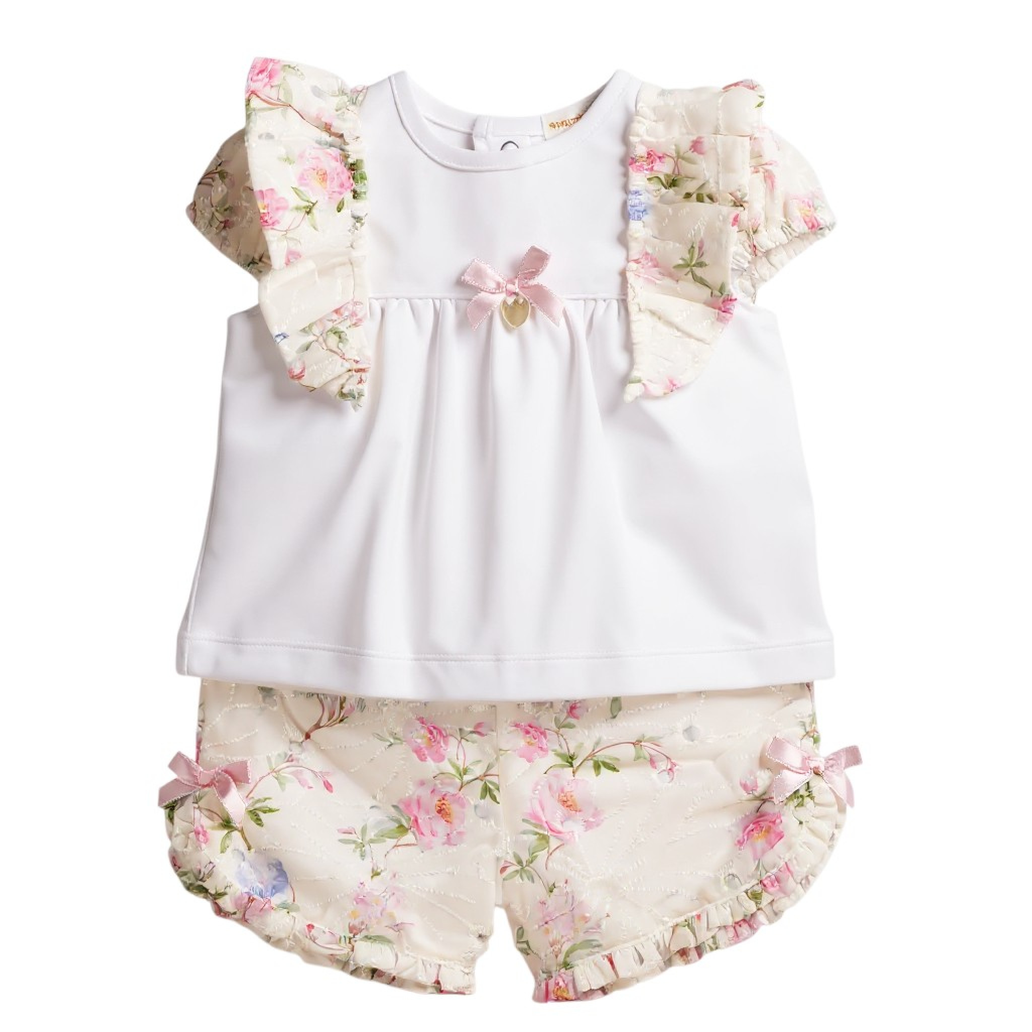 Mintini MB6448A 5056590149952 MB6448P Floral Shorts Set (3-9 months)