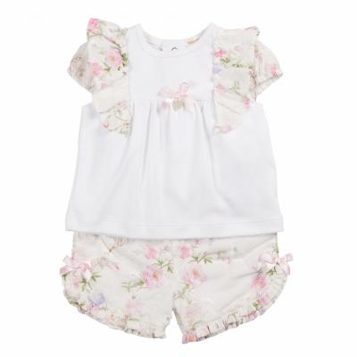 Mintini MB6448A 5056590149952 MB6448P Floral Shorts Set (3-9 months)