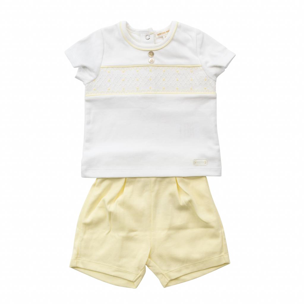 Mintini MB6482 5056590151566 MB6482 Smocked Short Set (0-9 months)