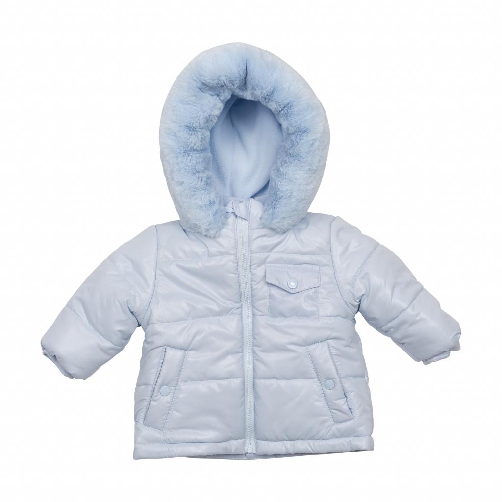 Mintini MB6507A  MB6507A Sky Fur trimmed Coat (12-24 months)