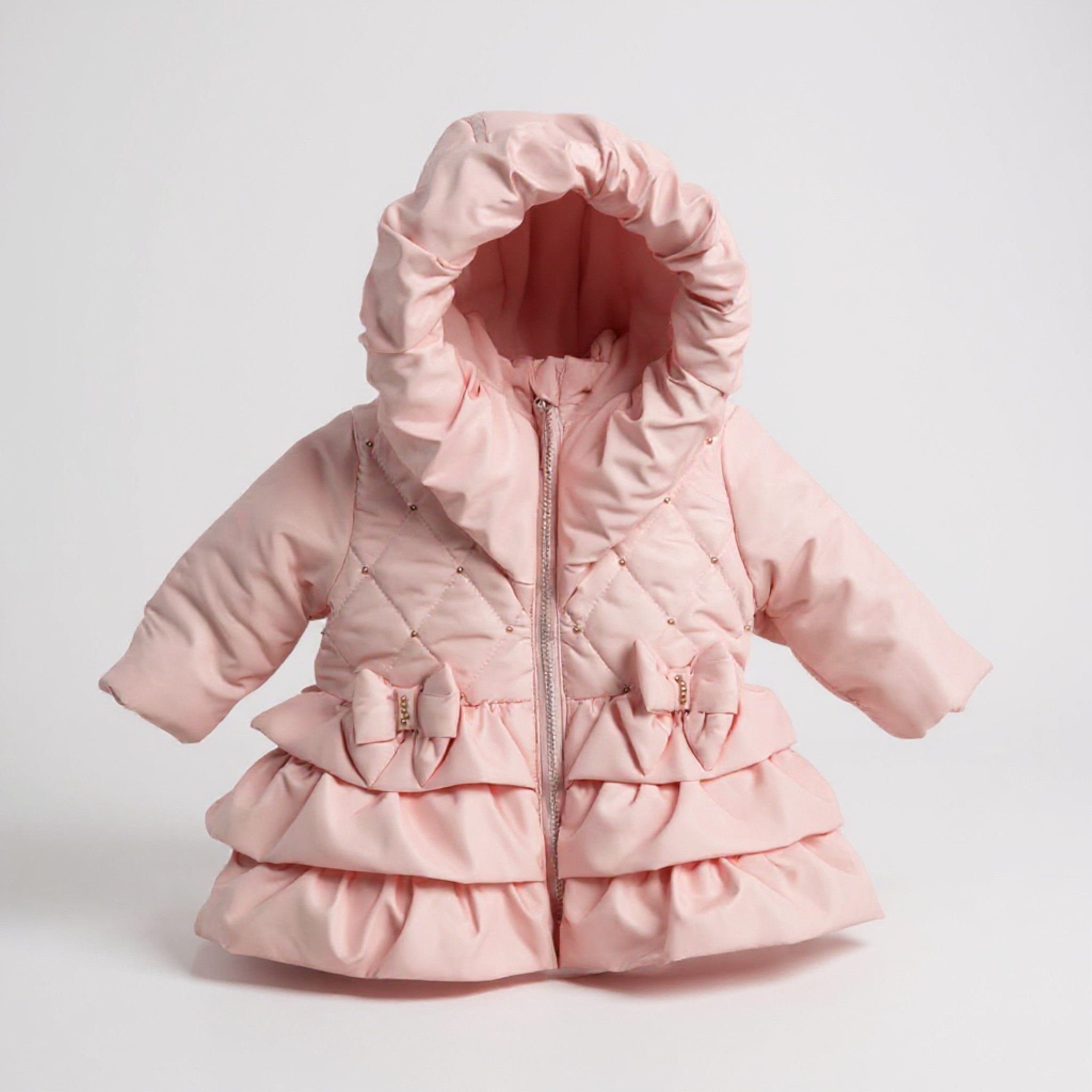 Mintini MB6526B  MB6526-B Pink beaded Coat (3-5 years)