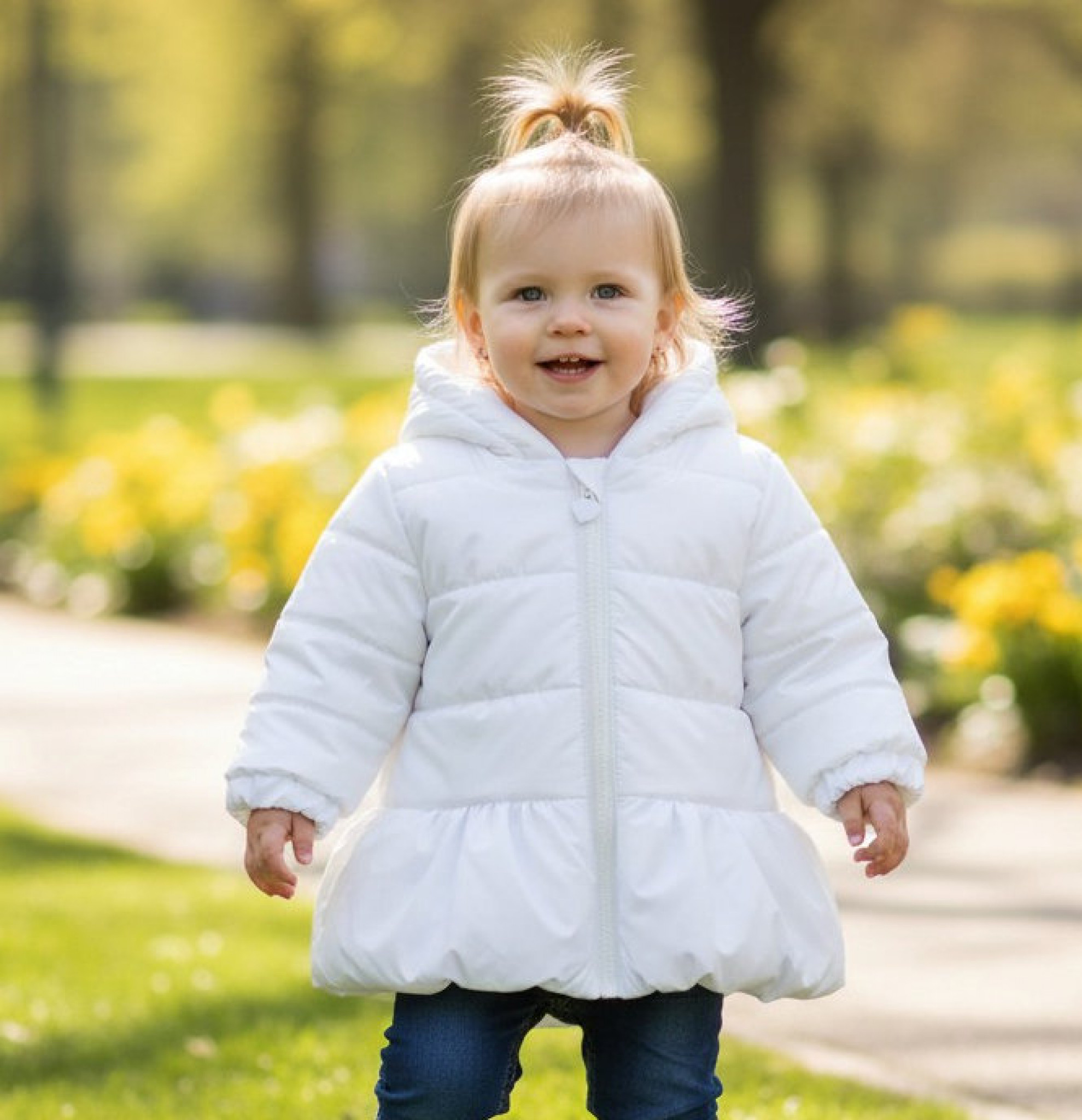 Mintini MB6531A  MB6531-A White Pearlised Winter Coat (12-24 months)