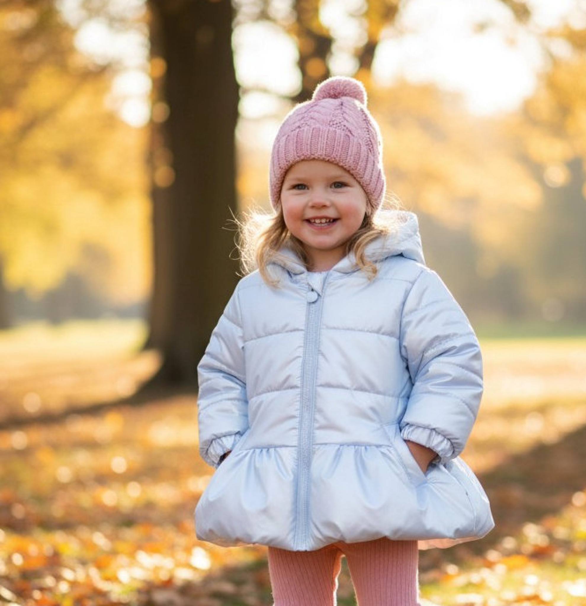 Mintini MB6532B  MB6532-B Blue Pearlised Winter Coat (3-5 years)