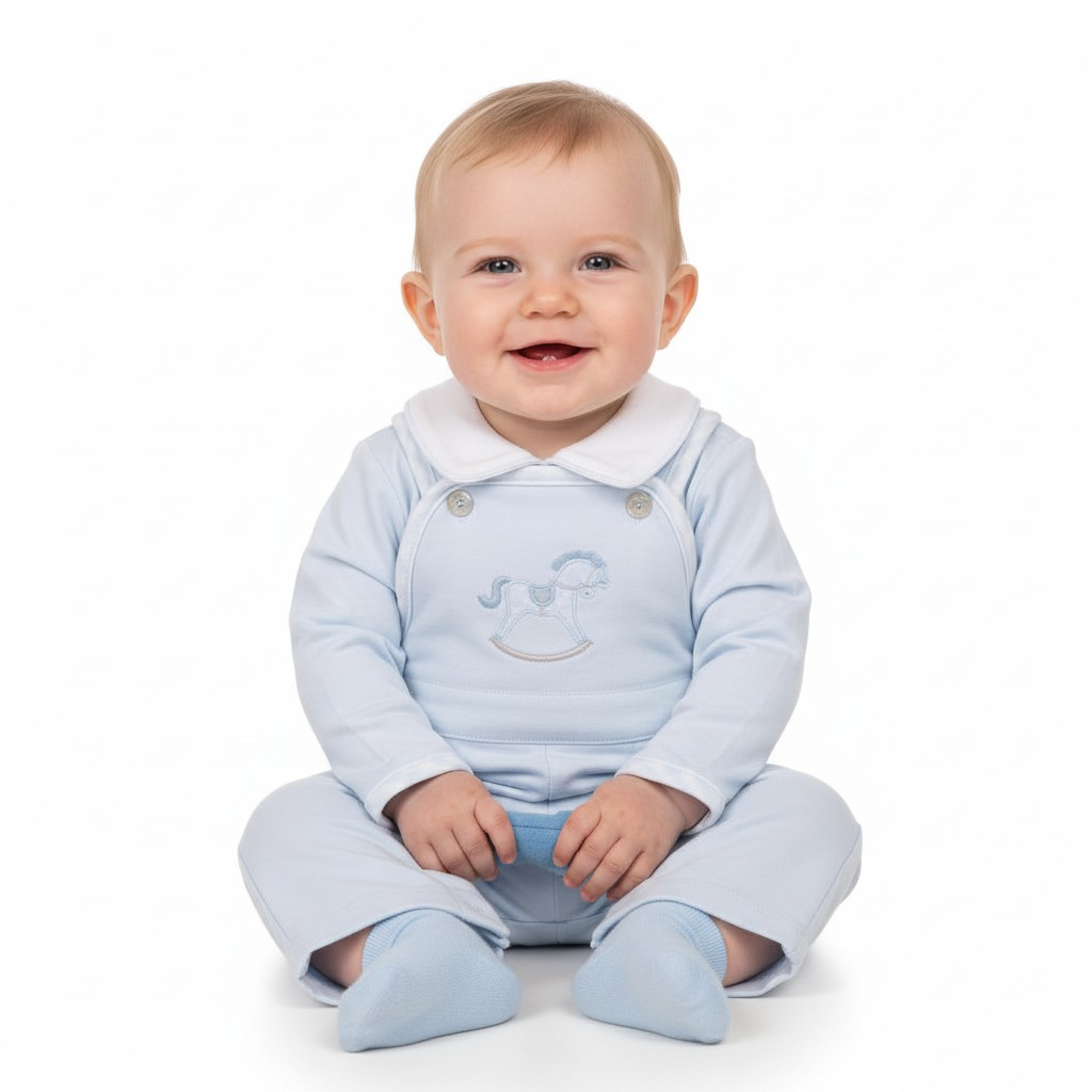 Mintini MB6559  MB6559S Rocking Horse Dungaree Set (3-12 months)