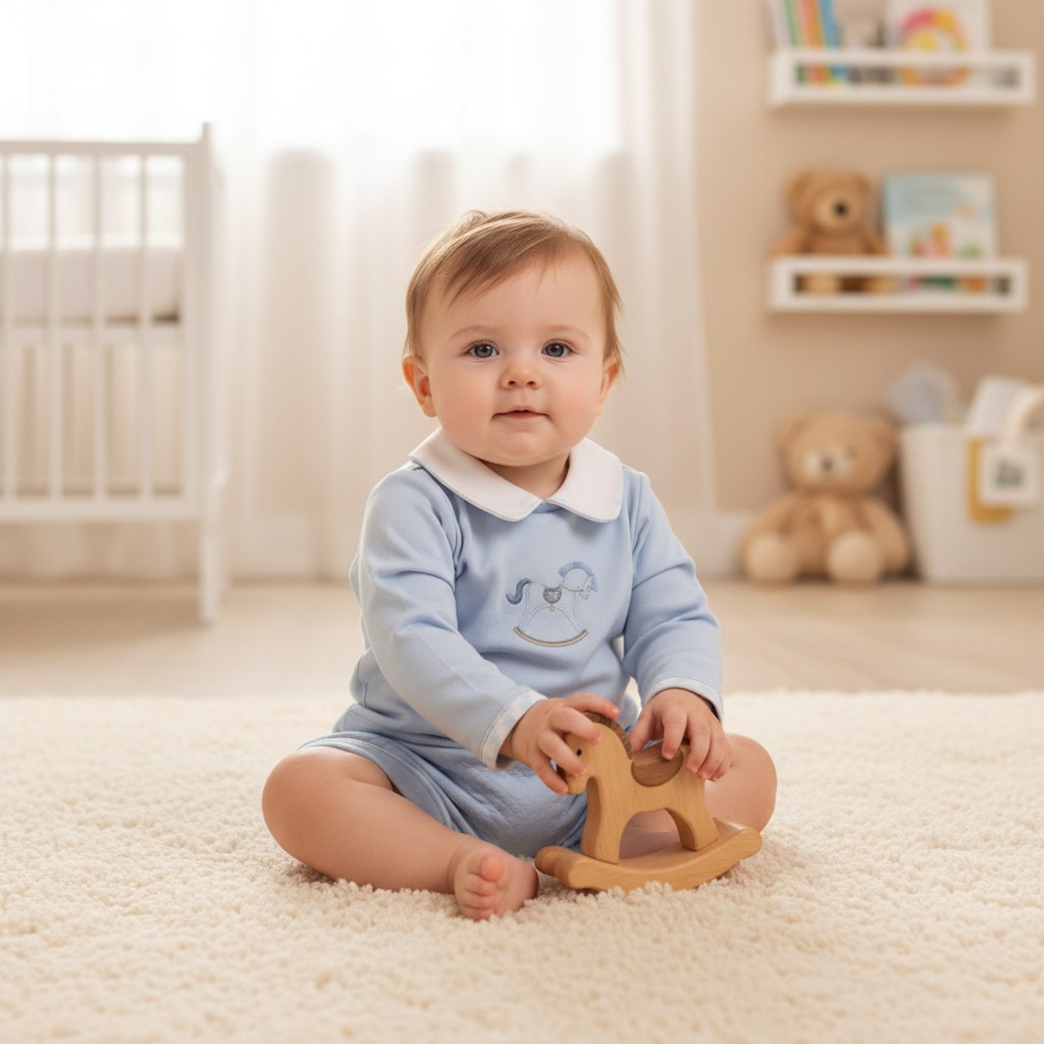 Mintini MB6560  MB6560S Rocking Horse Bloomer Short Set (3-12 months)