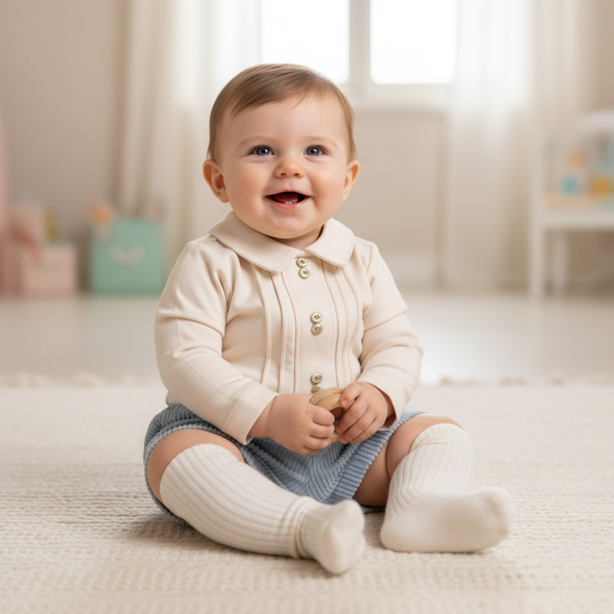 Mintini MB6763  MB6563 Corduroy and Pintuck Top and Bloomer(3-9 months)