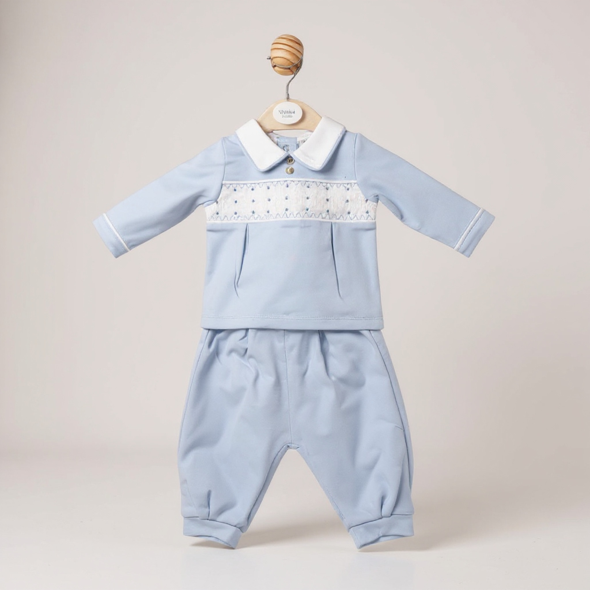 Mintini MB6578A  MB6578AS Smocked Trouser Set(12-24 months)