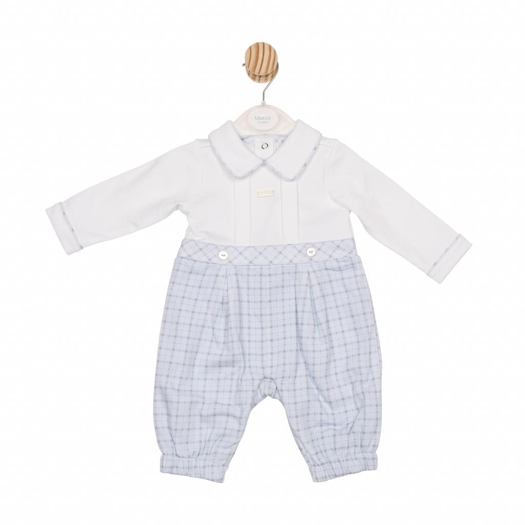 Mintini MB6589  MB6589 Tartan and pintuck Romper  (3-12 months)