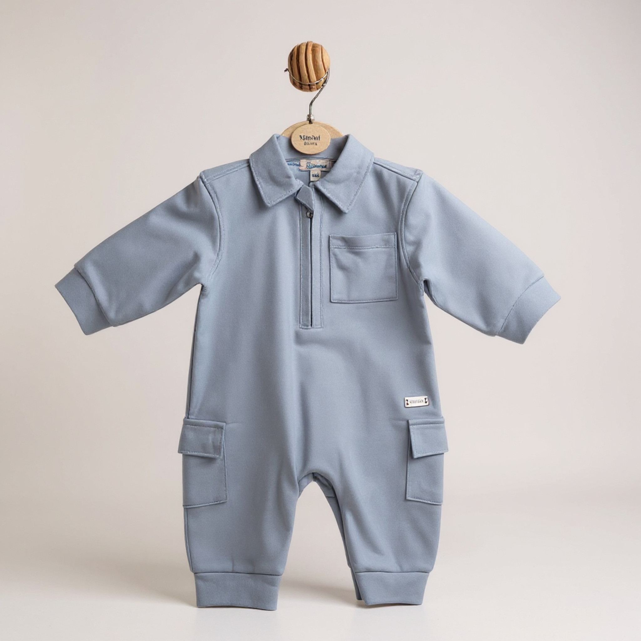 Mintini MB6596  MB6596S Zipped Pocket Romper (3-12 months)