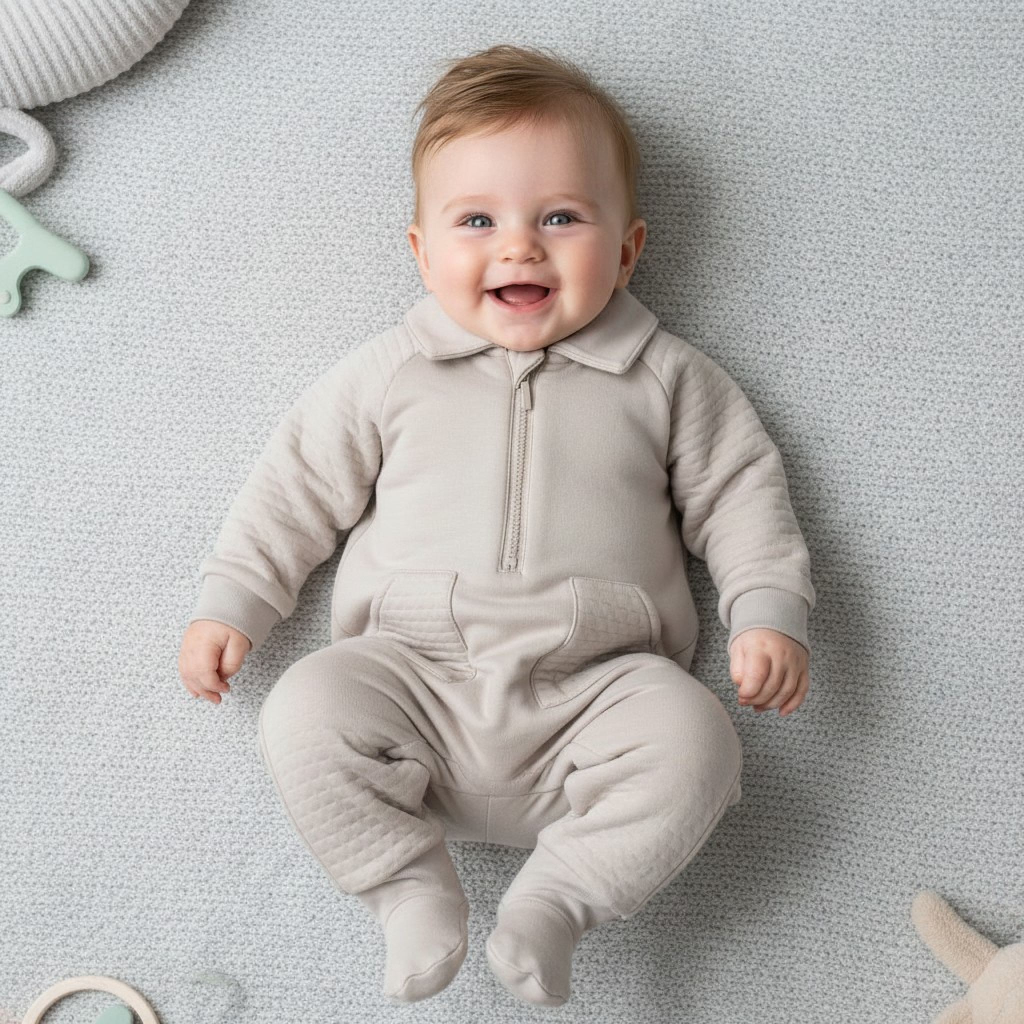 Mintini MB6644  MB6644G Zipped Warm Romper  (3-12 months)
