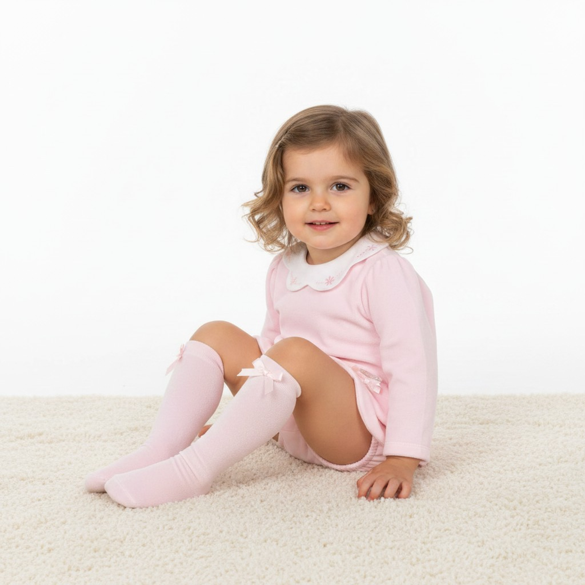 Mintini MB6690A  MB6690A Scallop Velour Jam Pants Set(12-24 months)