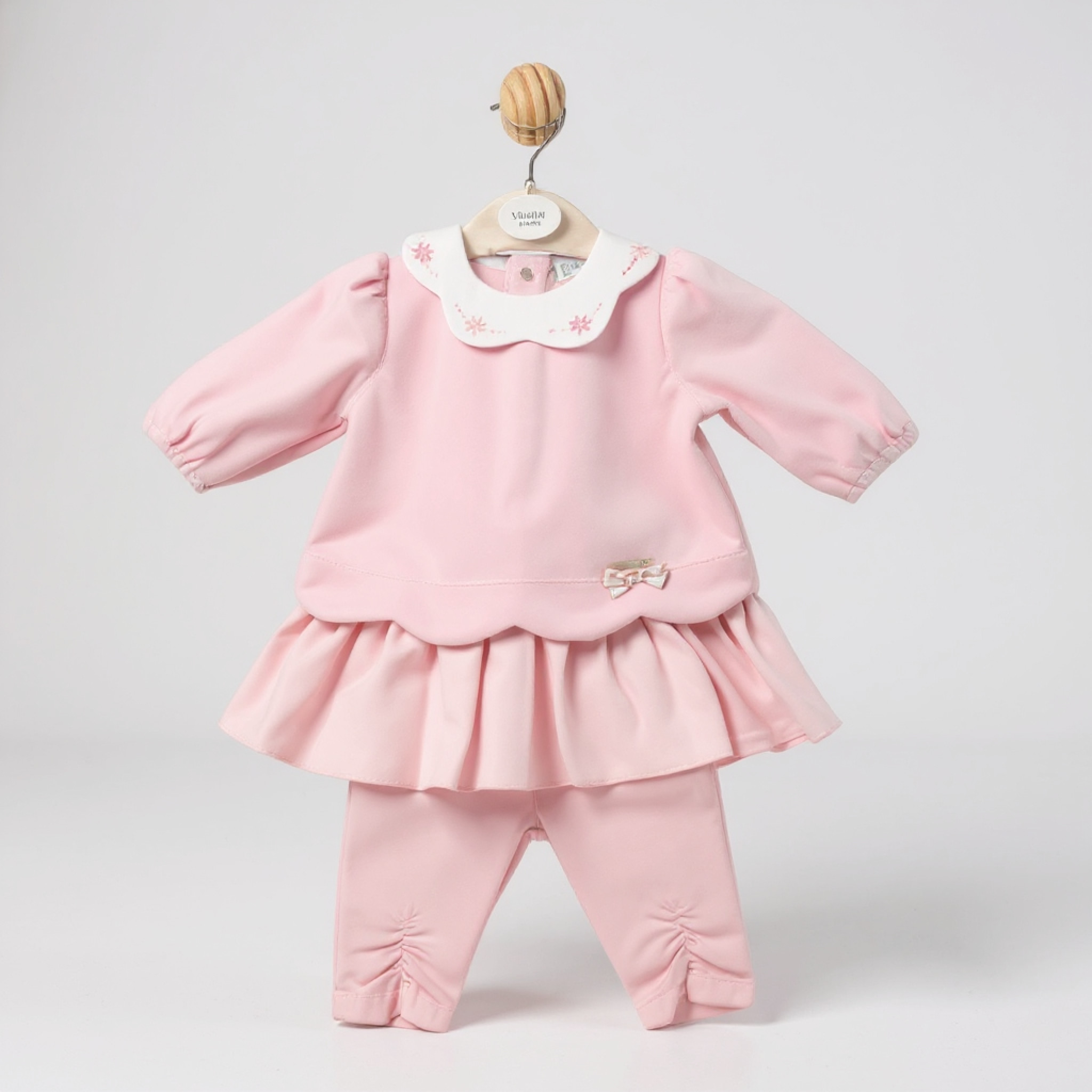 Mintini MB6692A  MB6692AP Scallop velour top and trousers(12-24 months)
