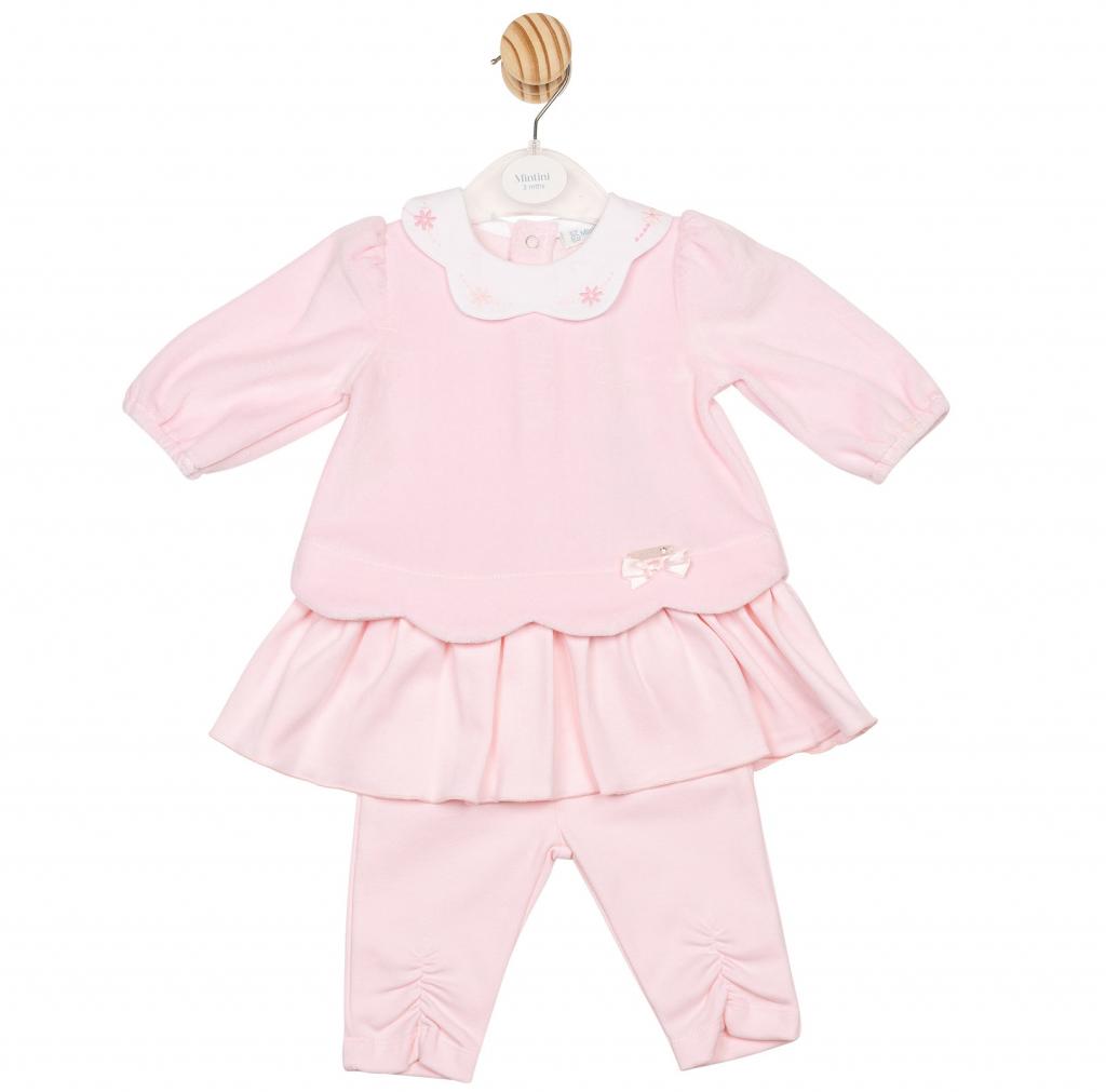 Mintini MB6692A  MB6692A Scallop velour top and trousers(12-24 months)