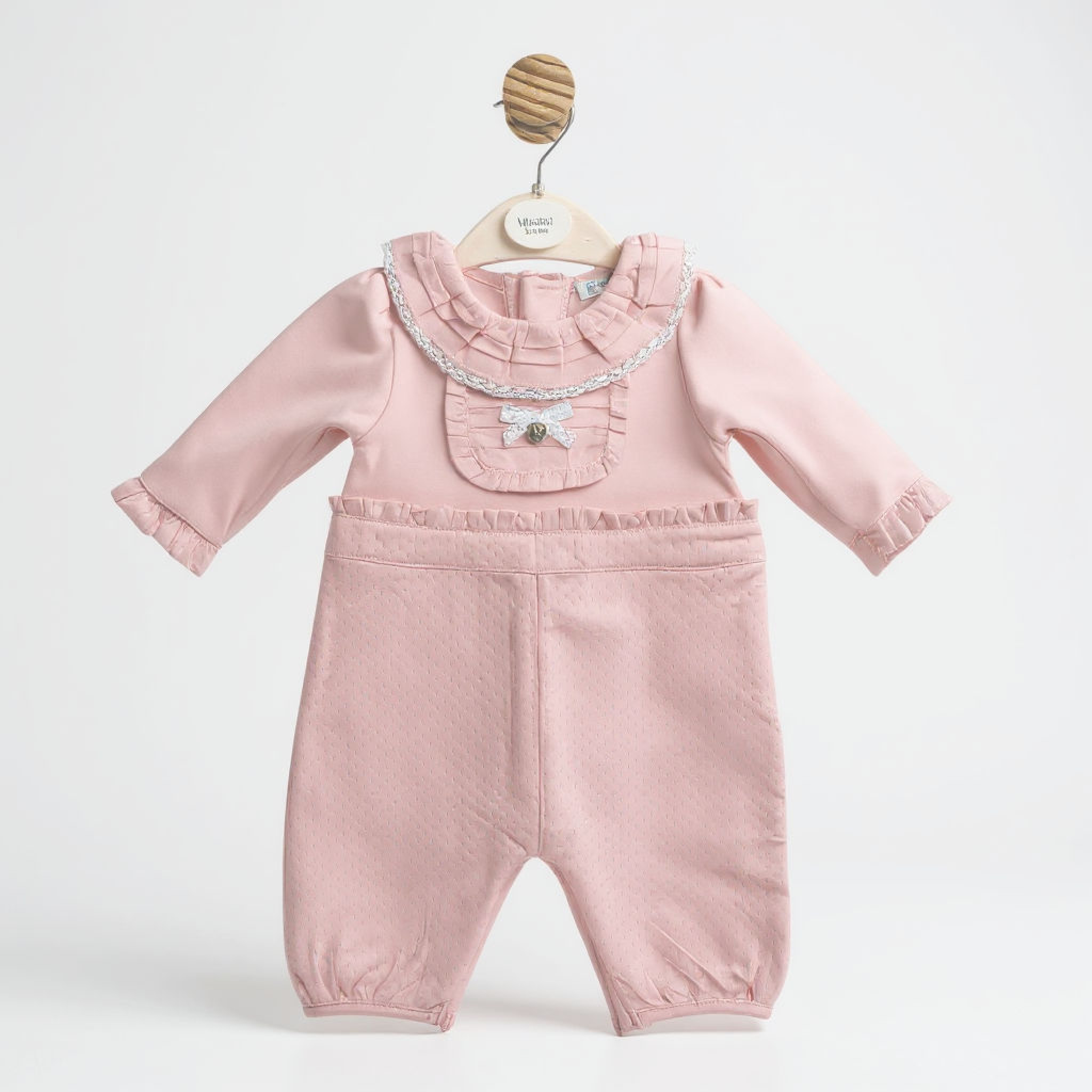 Mintini MB6695  MB6695 Pointelle and lace warm romper (3-12 months)