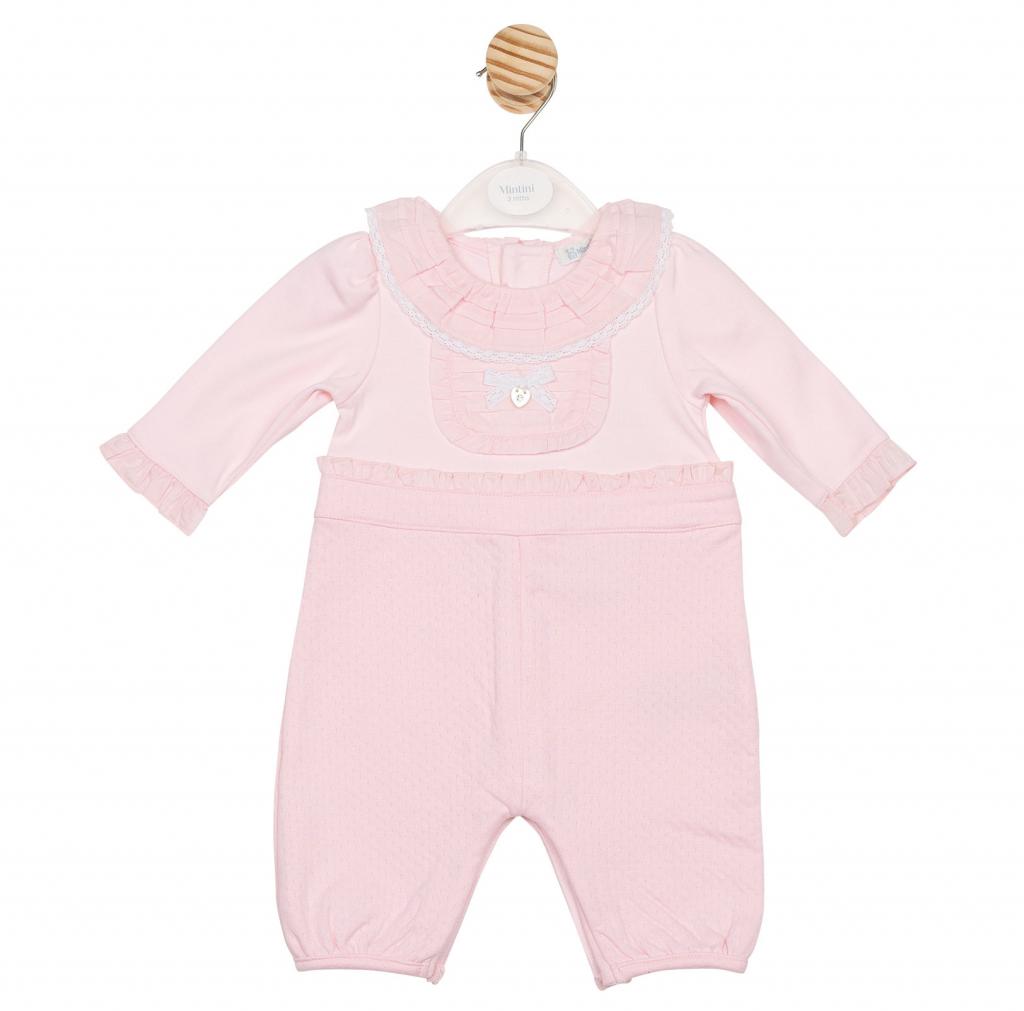 Mintini MB6695  MB6695 Pointelle and lace warm romper (3-12 months)