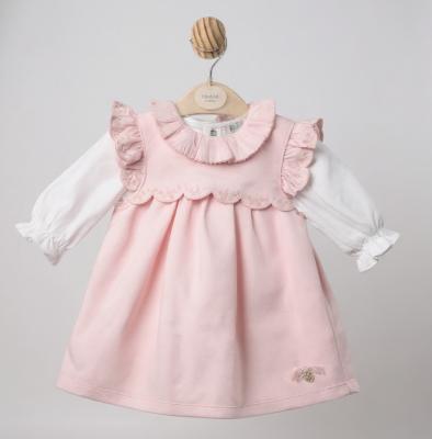Mintini MB6705A * MB6705A Scallop and Embroidered Pinafore Set (12-24 months)