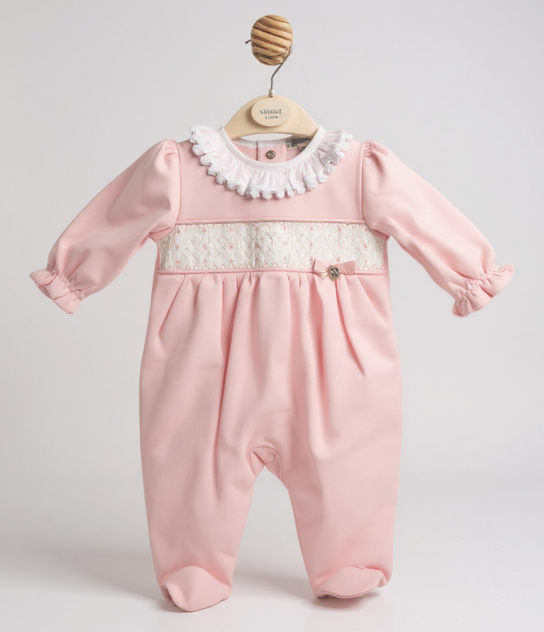 Mintini MB6707 * MB6707P Smocked Lace All in One (1-6 months)
