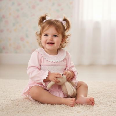 MB6709-A  Smock and Lace Jam Pants Set  (12-24 months)