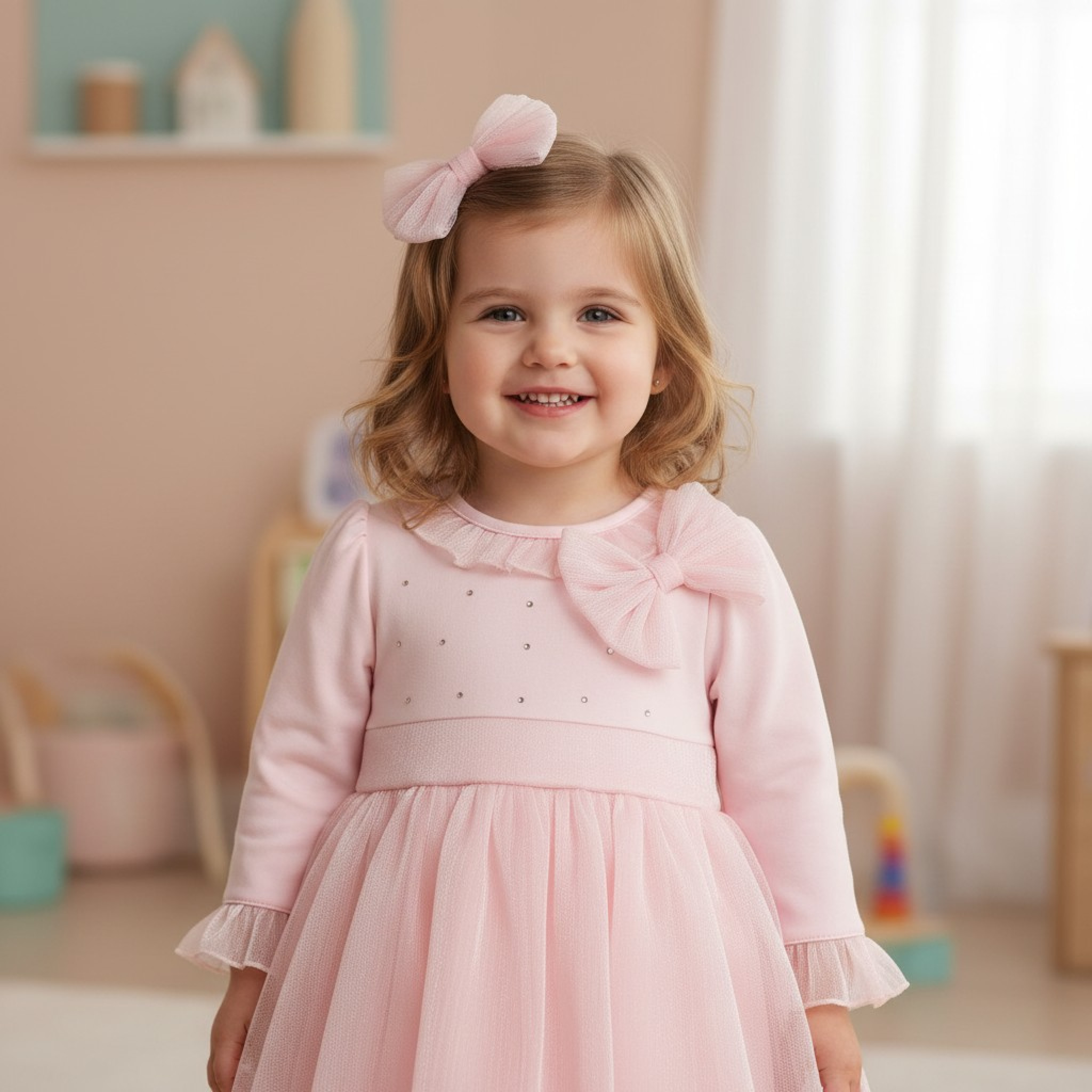 Mintini MB6776  MB6776B Bow and sparkle Dress (3-5 years)