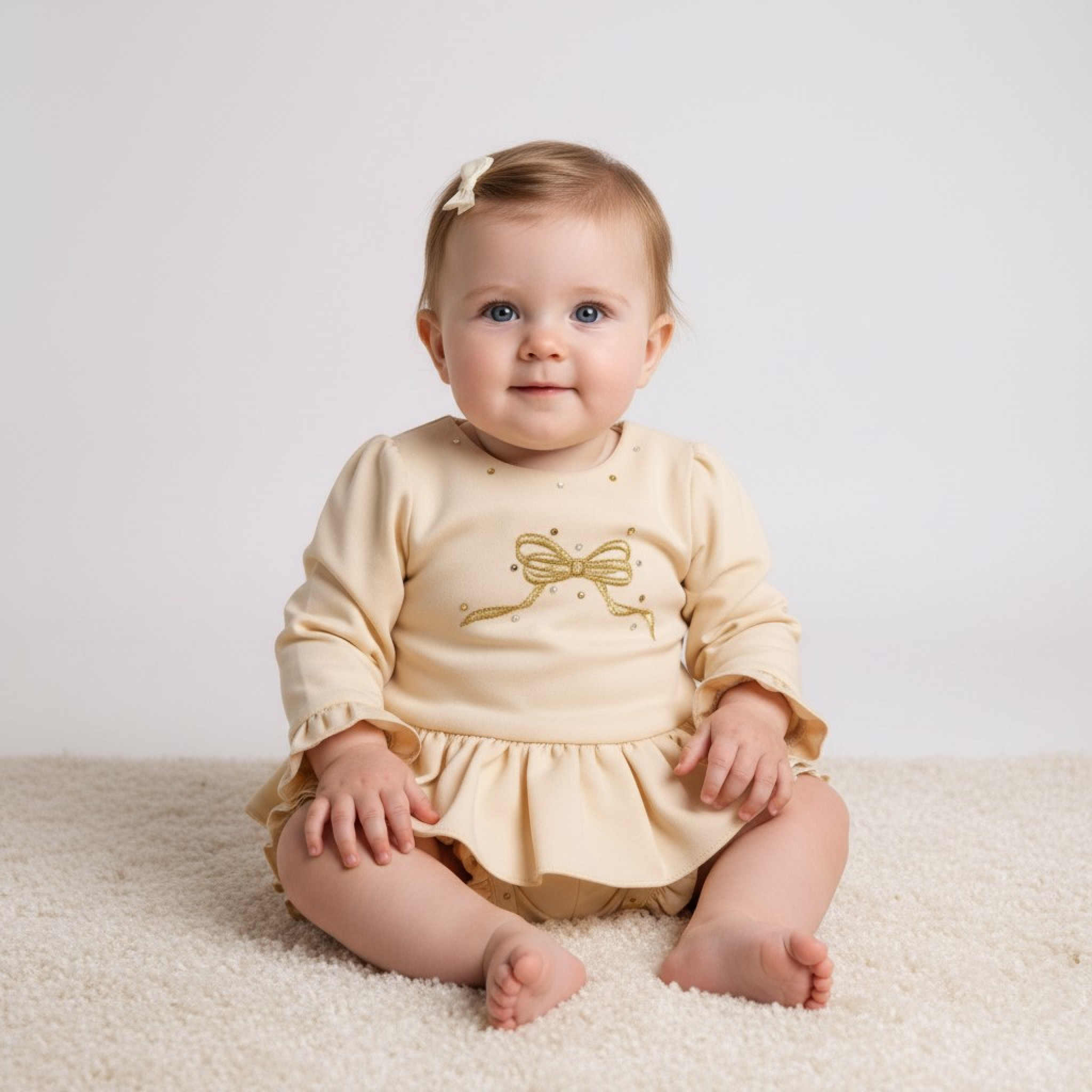 Mintini MB6808A  MB6808A-I Ivory Top and Bloomer Set (12-24 months)