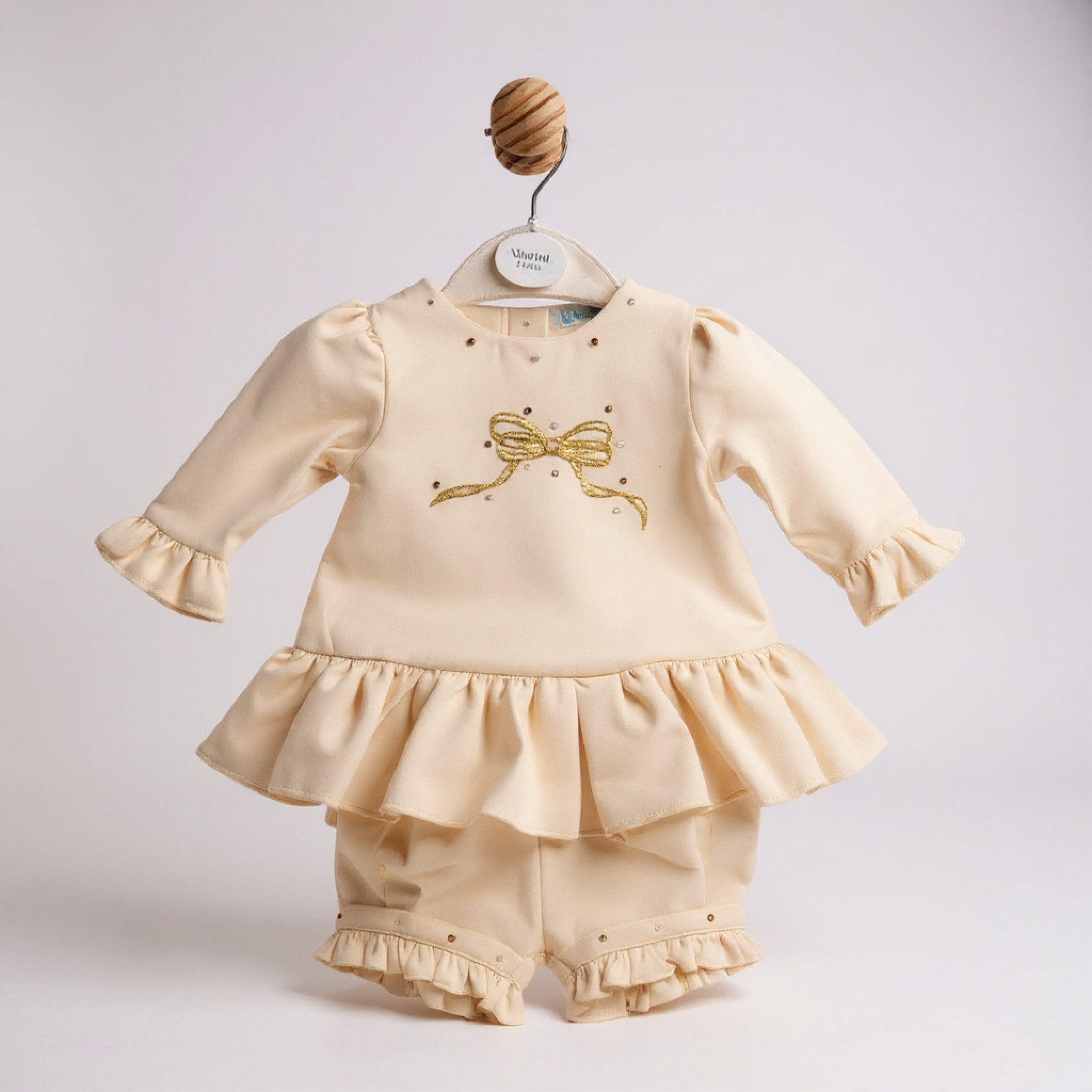 Mintini MB6808  MB6808I Ivory Top and Bloomer Set (3-9 months)