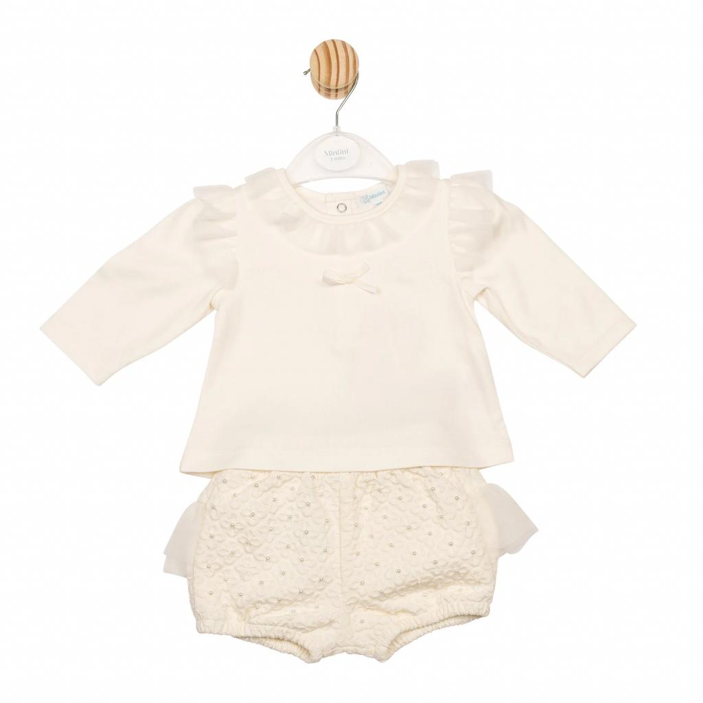 Mintini MB6839  MB6839A Ivory Lace Jam Pant Set (12-24 months)