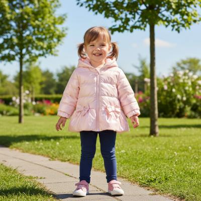 MB6862-B  Pink Pearlised Bow Coat  (3-5 years)