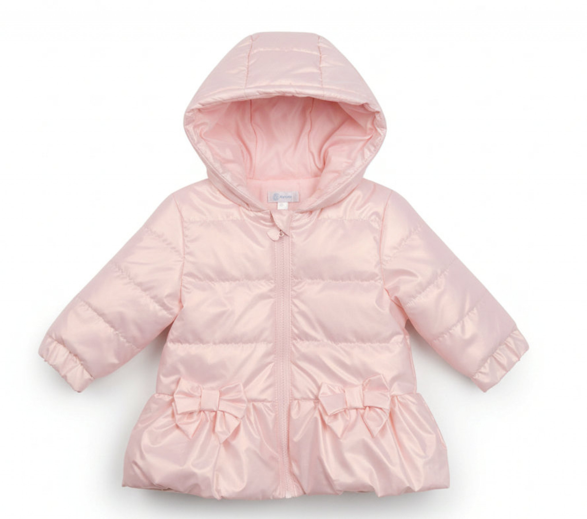 Mintini MB6562 * MB6862P Pink Pearlised Bow Coat (3-9 months)