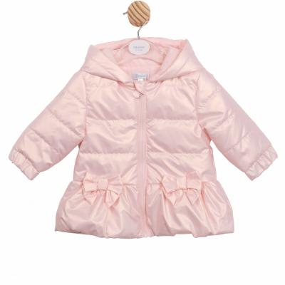 Mintini MB6562 * MB6862P Pink Pearlised Bow Coat (3-9 months)