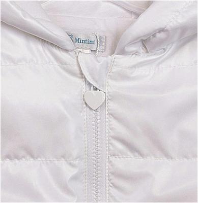 Mintini MB6563B * MB6863B White pearlised Bow Coat (3-5 years)