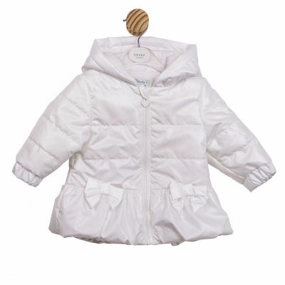 Mintini MB6563B * MB6863B White Pearlised Bow Summer Coat (3-5 years)
