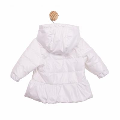 Mintini MB6563 * MB6863 White pearlised Bow Coat (3-9 months)