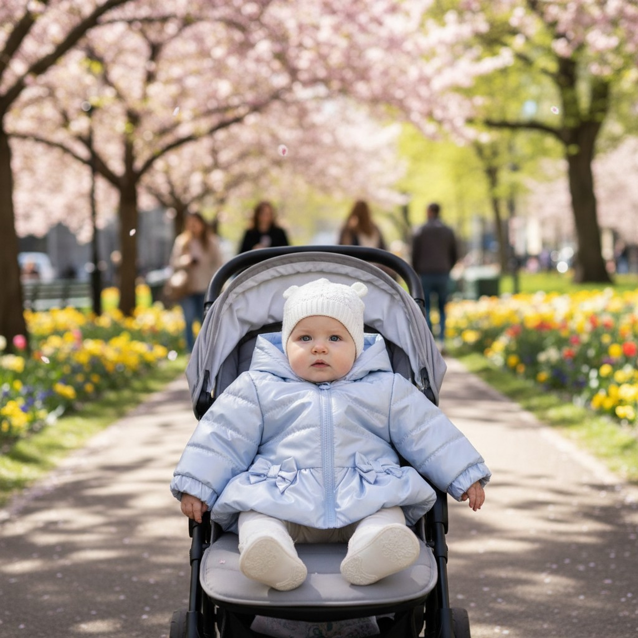 Mintini MB6564 * MB6864 Bluebell Pearlised Bow Summer  Coat (3-9 months)