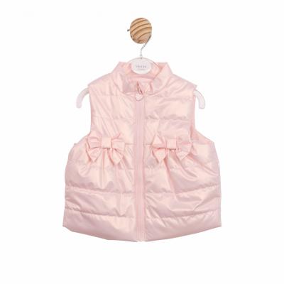 MB68666  Pink Pearlised Bow Gilet (3-9 months)