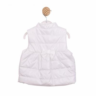 Mintini MB6867 * MB6867B White Pearlised Bow Gilet(3-5 years)