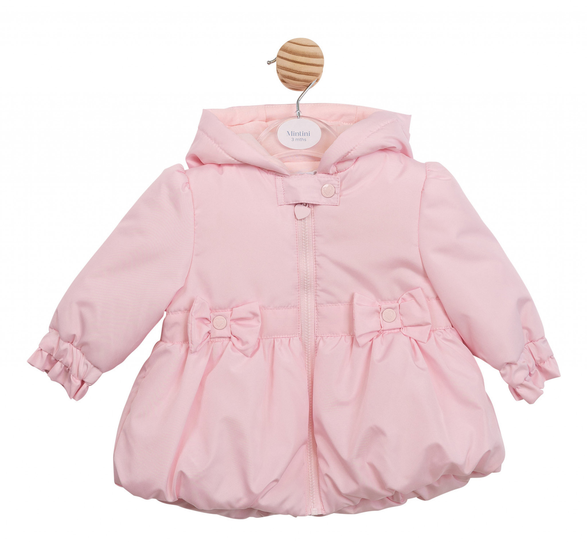 Mintini MB6877 * MB6877 Pink Bow Coat (3-9 months)