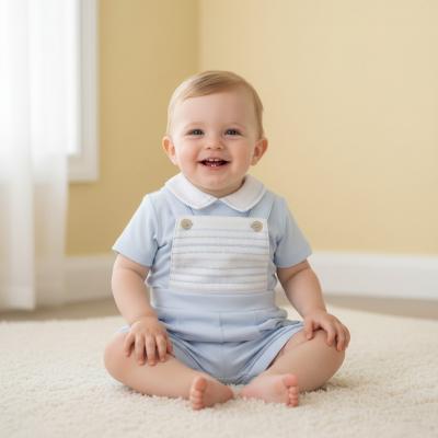 MB6883 Embroidered Panel Dungaree Piece (3-9 months)