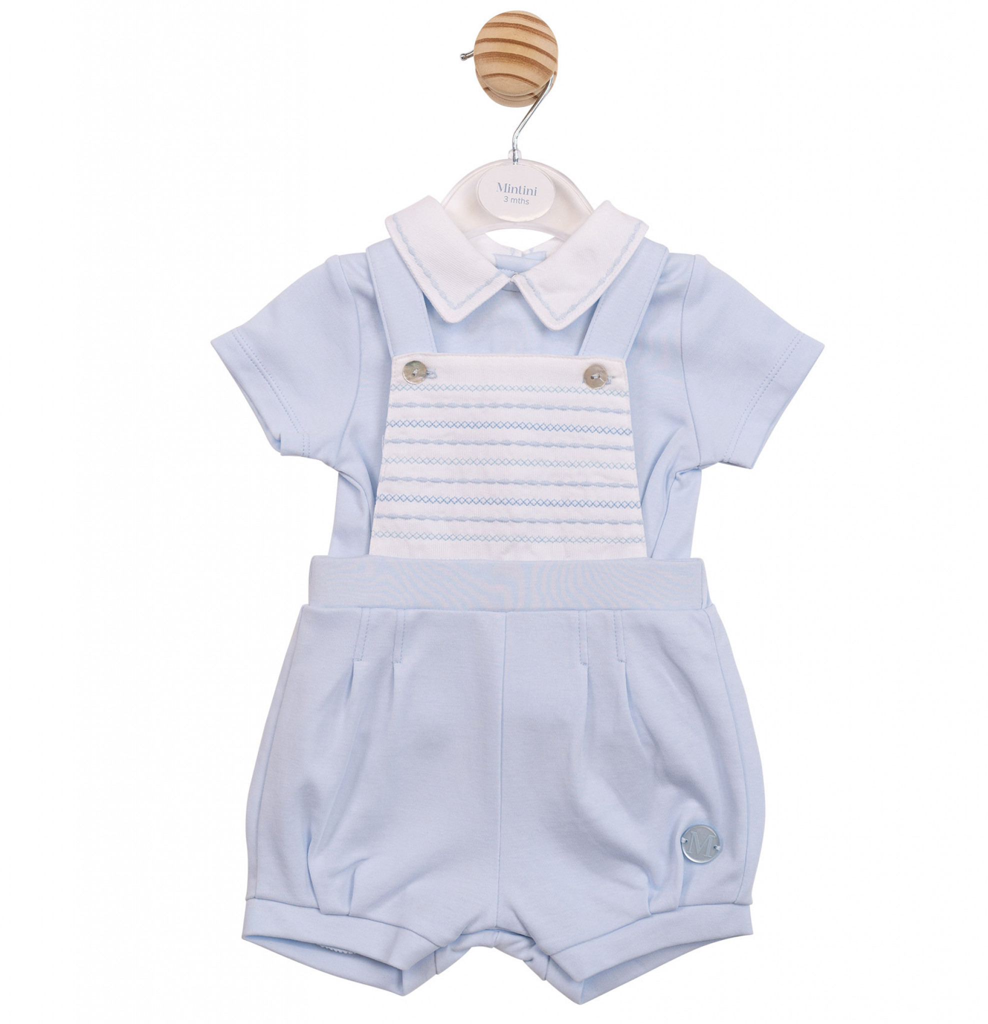 Mintini MB6883A * MB6883A Embroidered Panel  Dungaree Piece(12-24 months)