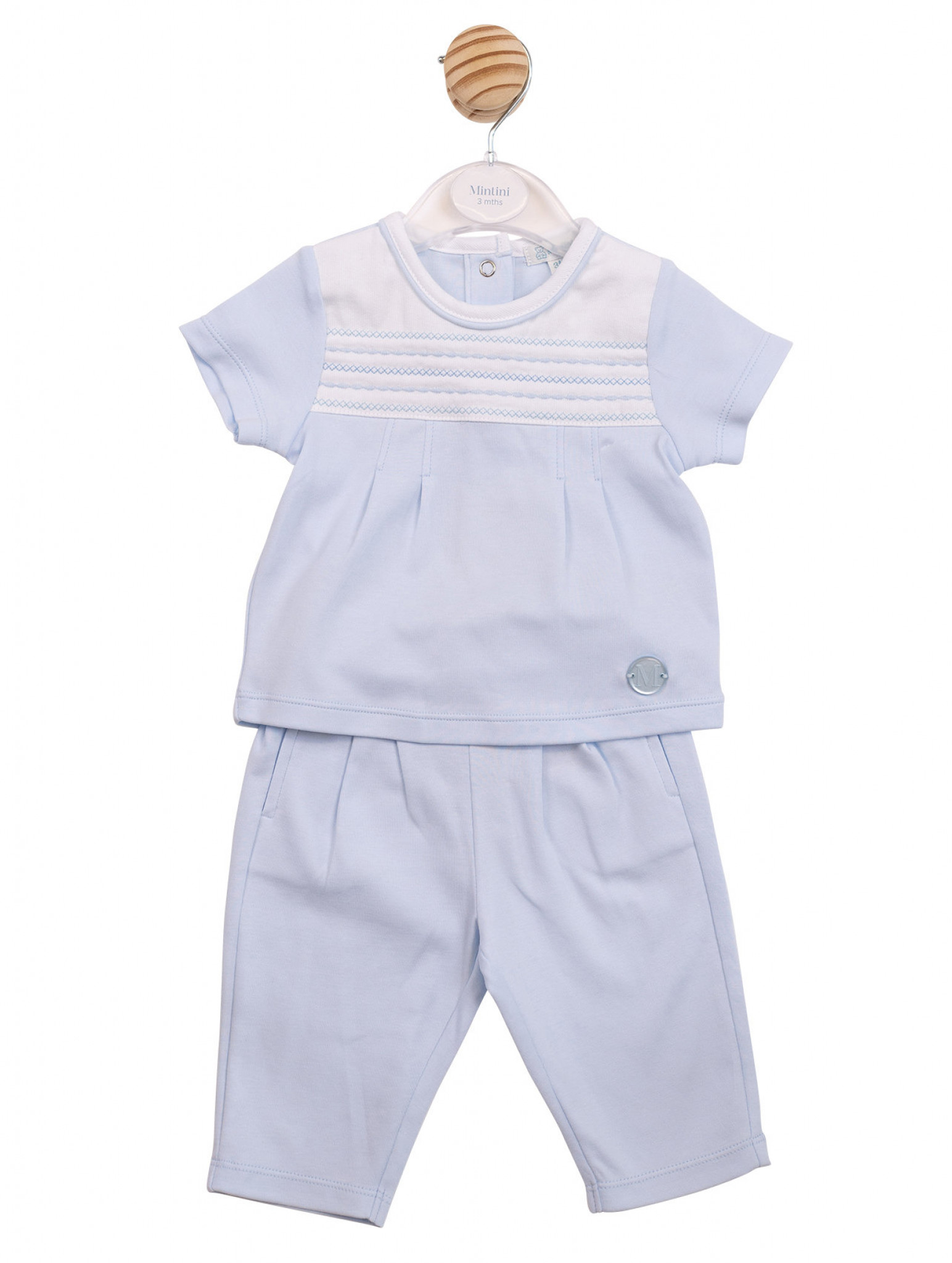 Mintini MB6885 * MB6885 Embroidered Panel Two Piece (3-9 months)