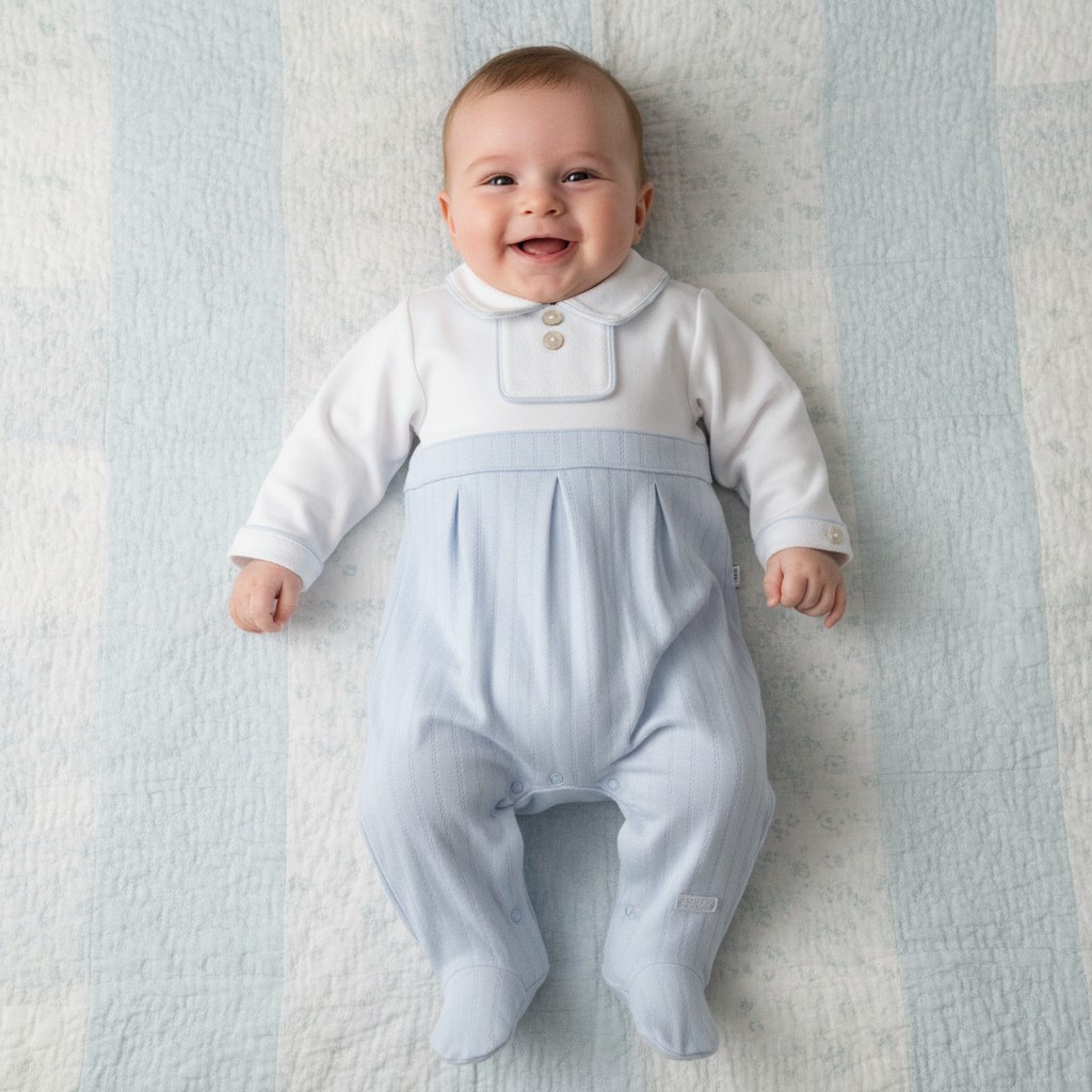 Mintini MB6892 * MB6892S Pointelle Piped All In One (1-6 months)